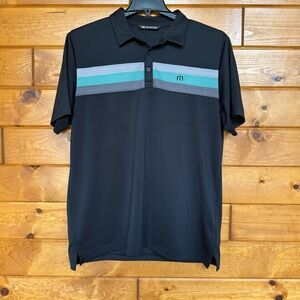 Travis Mathew Navy Blue, Teal, & Gray Performance Golf Polo